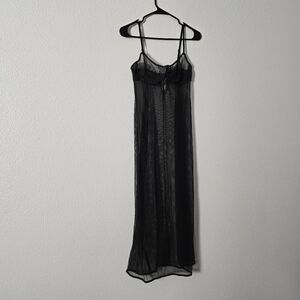VS Vintage Sheer Black Long Lace Nightgown - Women Intimates Sz 36C